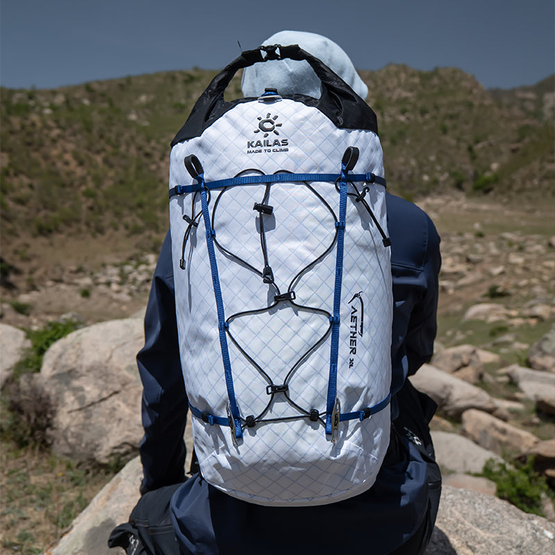 Kailas AETHER II Sport 30L Technical Alpine Climbing Backpack, White/Ledomanin Blue / S-M
