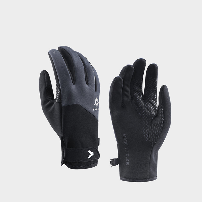 Kailas Windproof fleece Reflective logo Trail Running Gloves Men's
