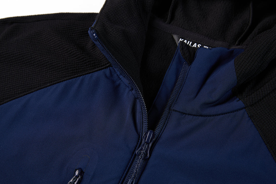 Kailas Polartec YKK Full Zip Fleece Winter Jacket Men's with hood pocket